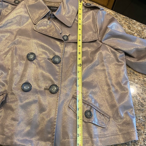 Alfani Double Breasted Military Styled Gold Foil Jacket - Picture 5 of 9